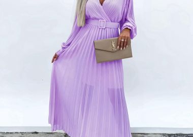 Φόρεμα Πλισέ Damian Λιλά - Amelie's - 