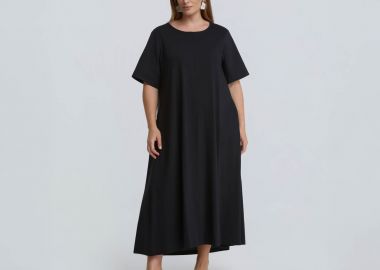 Φόρεμα ποπλίνα με άνοιγμα στην πλάτη - MAT FASHION - 