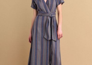 Φόρεμα ριγέ λινό - 5206634932815 -  - 