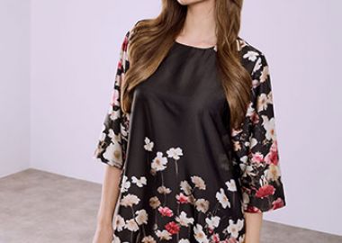 Φόρεμα σατέν φλοράλ SQ7569.8121+1 - Celestino - 