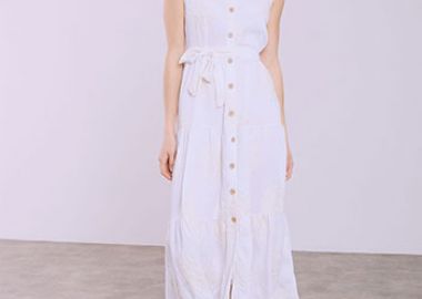 Φόρεμα σεμιζιέ απο βισκόζη με κεντήματα SQ7563.8126+1 - Celestino - 