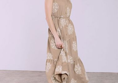 Φόρεμα σεμιζιέ απο βισκόζη με κεντήματα SQ7563.8126+2 - Celestino - 