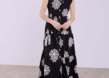 Φόρεμα σεμιζιέ απο βισκόζη με κεντήματα SQ7563.8126+3 - Celestino - 