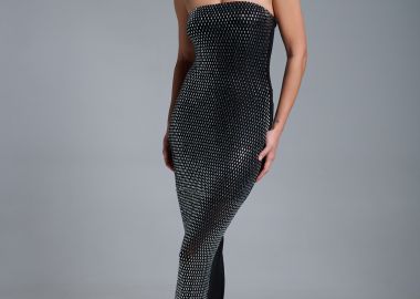 Φόρεμα Στράπλες Maxi με Στρας & Εφαρμοστή Γραμμή -  - 