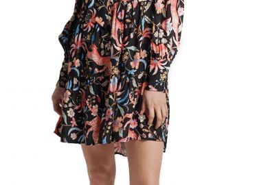 Φόρεμα Superdry D2 Studios Cupro Peplum W8011165A-Tessa Floral Γυναικείο - Superdry - 