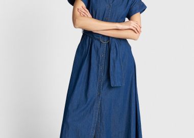 Φόρεμα τζιν με ζώνη - 5206179087476 -  - 