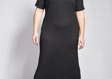 Φόρεμα ζέρσεϋ γκοφρέ midi -  - 