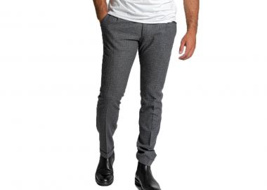 FOUR TEN Ανδρικό Γκρι Tartan Tailored Wool Trousers - FOUR TEN - 