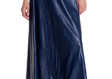 Φούστα Ale Μάξι Δερματίνη 8921907-MIDNIGHT BLUE Γυναικείο - Ale - 