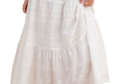 Φούστα Attrattivo Μακριά Με Κεντήματα 9923180-WHITE Γυναικείο - Attrattivo - 