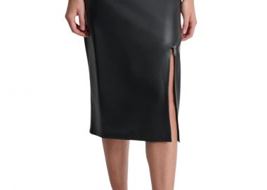 Φούστα DKNY Faux Leather Midi P4HNTX59-BLK Γυναικείο - DKNY - 
