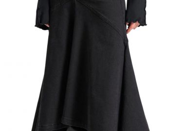 Φούστα Funky Buddha Denim Με Ασσύμετρο Τελείωμα FBL010-123-14-BLACK Γυναικείο - Funky Buddha - 