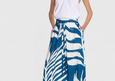 Φούστα μακριά εμπριμέ με ζώνη - 5206634916563 -  - 