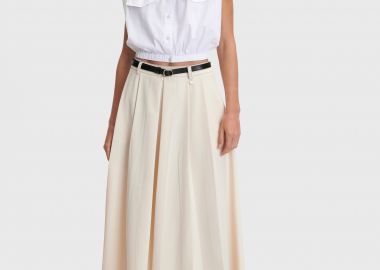 Φούστα μακριά με πιέτες και ζωνάκι - 5206634912312 -  - 