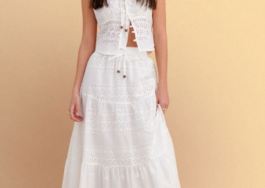 Φούστα μάξι broderie - 5206179089227 -  - 