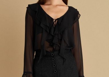 Φούστα μίνι με κουμπιά - 5206179020671 -  - 