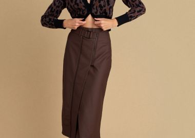 Φούστα μίντι δερματίνη - 5206634975201 -  - 