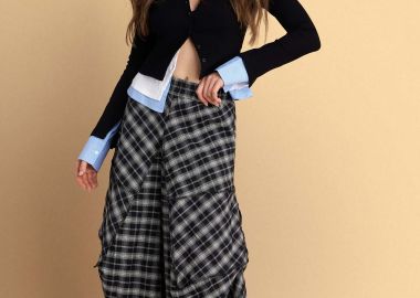 Φούστα μίντι καρό - 5206179102919 -  - 