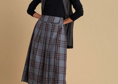 Φούστα μίντι καρό - 5206634986283 -  - 