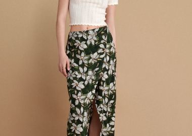 Φούστα μίντι με άνοιγμα στο πλάι - 5206634953247 -  - 