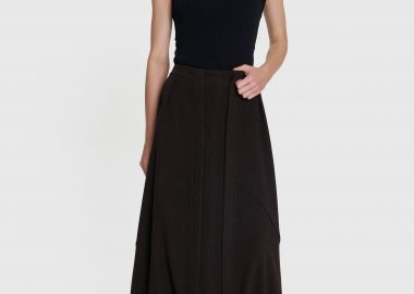 Φούστα μίντι με ελαστική μέση - 5206634976581 -  - 