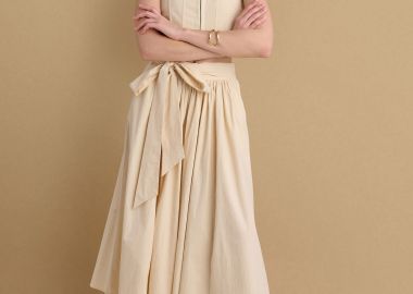 Φούστα μίντι με ζώνη - 5206634928092 -  - 