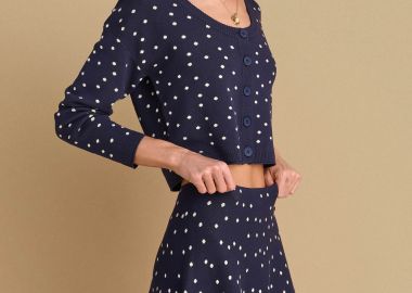 Φούστα πλεκτή κλος με πουά - 5206634908902 -  - 