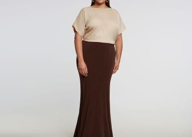 Φούστα super-jersey με πτυχώσεις στο τελείωμα - MAT FASHION - 