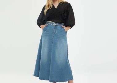 Φούστα τζιν maxi - MAT FASHION - 