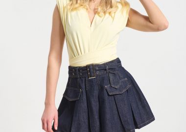 Φούστα Τζιν Πλισέ Με Ζώνη -  - 