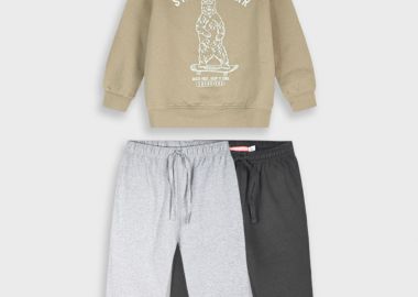 Φούτερ φόρμα με τύπωμα - ΑΝΘΡΑΚΙ 12-125187-0 - energiers - 