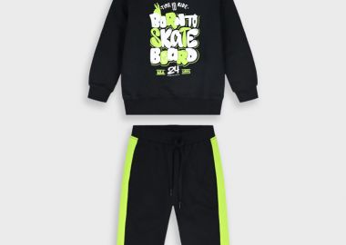 Φούτερ φόρμα με τύπωμα - ΜΑΥΡΟ 12-125147-0 - energiers - 