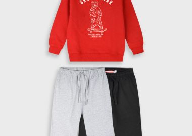 Φούτερ φόρμα με τύπωμα - ΜΑΥΡΟ 12-125187-0 - energiers - 