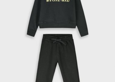 Φούτερ φόρμα με τύπωμα - ΜΑΥΡΟ 16-125289-0 - energiers - 