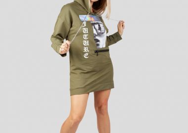 Φούτερ γυναικείο μπλουζοφόρεμα με κουκούλα - SOU - 