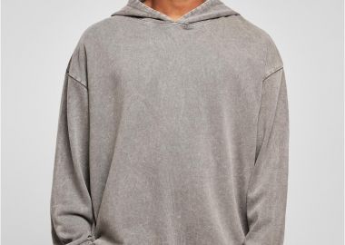 Φούτερ Hoodie Oversized BY191 Build Your Brand Acid Washed Asphalt - BYB - 