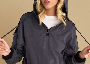 Φούτερ κοντό με φερμουάρ - 5206634995889 -  - 