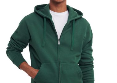 Φούτερ με Κουκούλα και Φερμουάρ Authentic Zip Hoodie R-266M-0 Russell Bottle Green - Russell - 