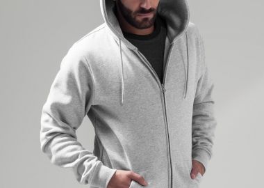 Φούτερ με Κουκούλα και Φερμουάρ BY012 Build Your Brand Heather Grey - BYB - 