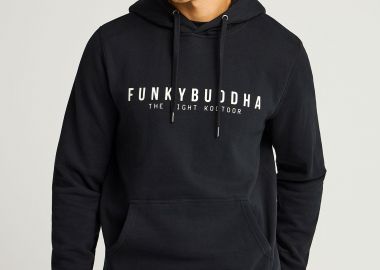 Φούτερ με κουκούλα και τύπωμα στο στήθος - FUNKY BUDDHA - 