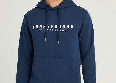 Φούτερ με κουκούλα και τύπωμα στο στήθος - FUNKY BUDDHA - 