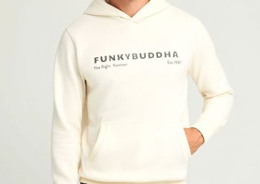 Φούτερ με κουκούλα και τύπωμα στο στήθος - FUNKY BUDDHA - 