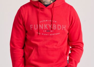 Φούτερ με κουκούλα και τύπωμα στο στήθος - FUNKY BUDDHA - 