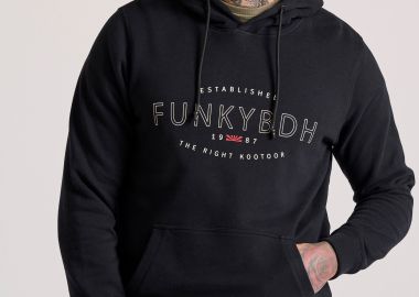 Φούτερ με κουκούλα και τύπωμα στο στήθος - FUNKY BUDDHA - 