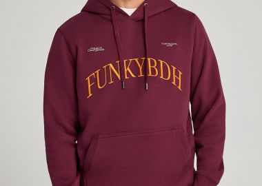 Φούτερ με κουκούλα με κέντημα στο στήθος - FUNKY BUDDHA - 