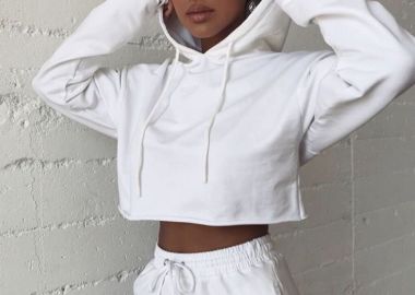 ΦΟΥΤΕΡ CROP ΛΕΥΚΗ - CROP HOODIE - sense-shop - 