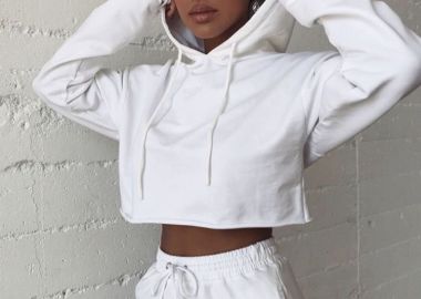 ΦΟΥΤΕΡ CROP ΛΕΥΚΗ - CROP HOODIE - fashionroom - 