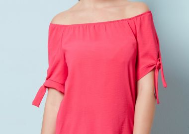 ΦΟΥΞΙΑ ΜΠΛΟΥΖΑ ΜΕ ΛΑΣΤΙΧΟ ΣΤΟΥΣ ΩΜΟΥΣ - Anna Raxevsky - 