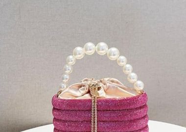 ΦΟΥΞΙΑ ΤΣΑΝΤΑΚΙ ΜΕ ΣΤΡΑΣ ΚΑΙ ΠΕΡΛΕΣ - BARTOLINA - fashionroom - 