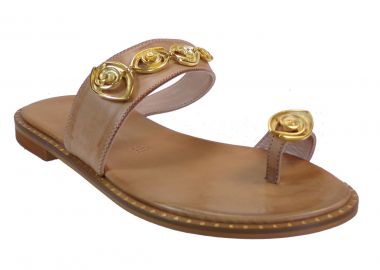 Fratelli Robinson Γυναικεία Παντόφλες 620901 Nude Δέρμα - Fratelli Robinson - 